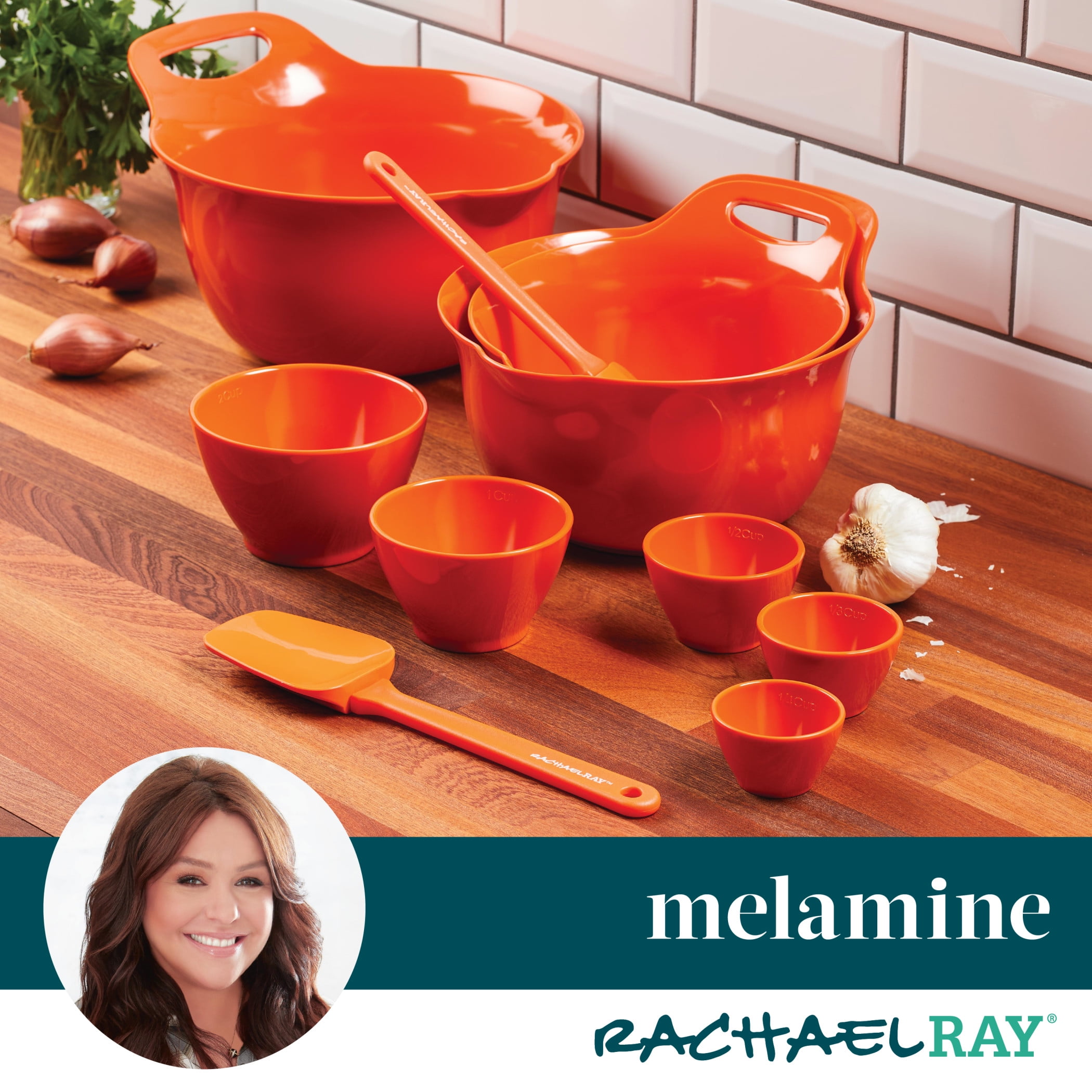 Rachael Ray Melamine Nesting Measuring Cups, 5-Piece Set, Assorted Colors