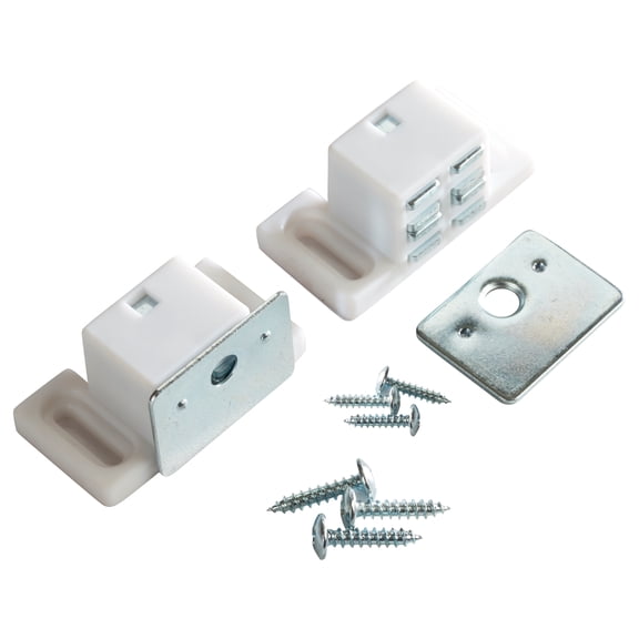 Rok Hardware Heavy Duty 15 lb High Magnetic Catch, White / Nickel, 2 Pack