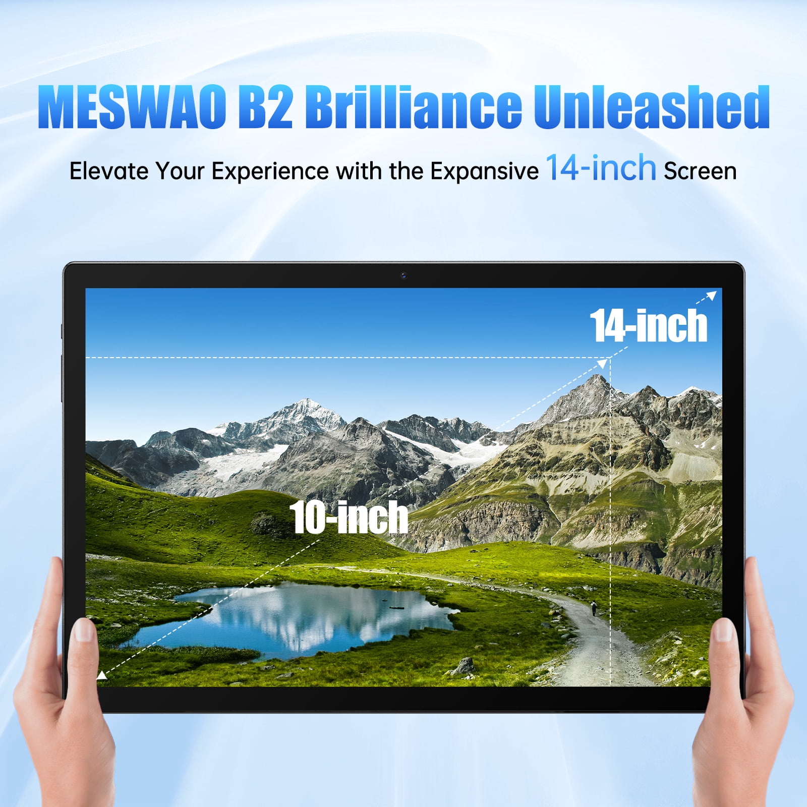 Android Tablet 14 inch Android 12 Tablet, 6GB&128GB Storage(Expand to 256GB), Dual 32MP+5MP Camera, 10000mAh, WiFi, Bluetooth 5.0