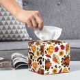 thumbnail image 6 of Picia turkey hat Pumpkin Pattern Tissue Box Cover,PVC Leather Square Holder,Tissue Box Holder with Magnetic Bottom,Facial Paper Organizer Dispenser-5.2"X5.2"X5.2", 6 of 8
