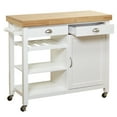 thumbnail image 6 of TMS Martha Butcher Block Rolling Kitchen Island with Cabinet, Drawers, Shelves, and Towel Rack, White, 6 of 6