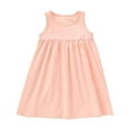 thumbnail image 3 of Jinhomg Plain Dresses for Girls Soft Comfy Sleeveless Cotton Tank Dress Basic Solid Summer Casual Midi Dress Toddler Kids Everyday Outfits Pink 7 Years, 3 of 8