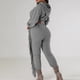 thumbnail image 5 of Suéter recortado con capucha para mujer, mallas con borde con flecos a la moda, pantalones elásticos, conjunto de dos piezas de manga larga para otoño e invierno Pompotops  qwe25111, 5 of 5