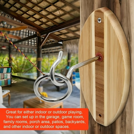 BESTSKY Bamboo Hook and Ring Tailgating Toss Game Set