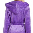 thumbnail image 6 of EQWLJWE Fashion Women Casual Long Sleeve Hooded Belt Pocket Long Bathrobe Home Service Sleepwear Robes Holiday Clearance, 6 of 8