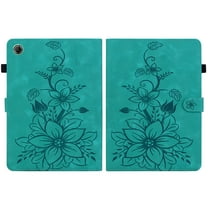 FJLBDE Case for Lenovo Tab One/Tab K9 2025 (TB-305FU) 8.7 inch, Embossed Flower PU Leather Flip Wallet Folio Stand Cover, Green