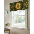 thumbnail image 6 of Bohemian Retro Pattern Valances for Windows, Rod Pocket Kitchen Valance Curtains - Soft & Washable Small Window Treatment for Living Room,&nbsp;Bathroom, Green Gold, 54x18inch, 6 of 9