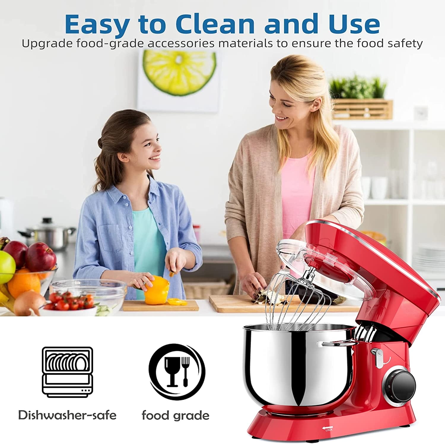 1pc Stand Mixer, Tilt-head Mixers, Kitchen Electric Dough Mixer, For  Household Aids, 120V/500W 5qt Stainless Steel Bowl