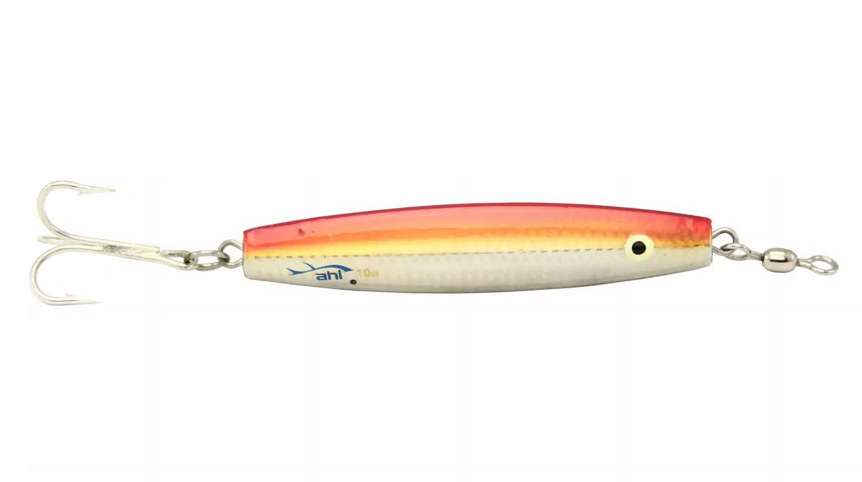 Ahi USA Assault Diamond Jig with Glow Eyes and Single Hook, Silver Flash, 2-Ounce Multi-Colored