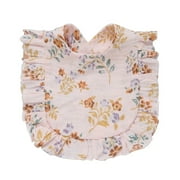 Korean Style Baby Feeding Drool Bib Ruffle Floral Infants Saliva Towel Soft Cotton Burp Cloth For Newborn Toddler Kids Bibs New Pink Coffee flower