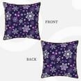 thumbnail image 3 of Xecao Christmas Purple Snowflakes Print Soft Velvet Decorative Throw Pillow Covers, Square Cushion Cases for Bed, Sofa, Living Room, Car, and Indoor Outdoor Use-16"x16", 3 of 8