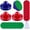Red, Royal Blue, variant on Jointown Air Hockey Accessories - Pushers, Pucks & Paddles (4 Pushers, 8 Red Pucks, 8 Green Pads)