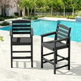 thumbnail image 3 of LOYALICE 2PC Wider-Size HDPE Outdoor Bar Table and Chairs Set, Oversize Tall Adirondack Chair, Patio Furniture Set, Gray, 3 of 8
