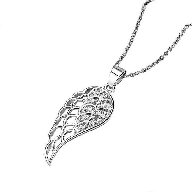 S925 Sterling Silver Pendant Angel Wings Necklace Fashion Simple Angel Wings Clavicle Chain