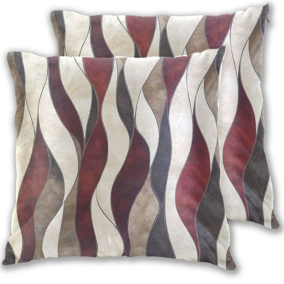 Wavy Abstract Texture Throw Pillow Covers 16x16 Inch 2 Packs Decorative Square for Living Room Couch Bed Sofa
