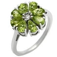 thumbnail image 6 of Natural Peridot & Zircon 925 Sterling Silver Ring s.8 Jewelry DGR1127_A_8 R-1031, 6 of 7