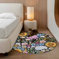 thumbnail image 3 of Round Area Rug 4 Ft, Sunflower Washable Non-Slip Circle Carpet for Living Room/Bedroom, Colorful Flowers Summer Botanical Low-Profile Crawling Mats Collection Rugs for Indoor, 3 of 7
