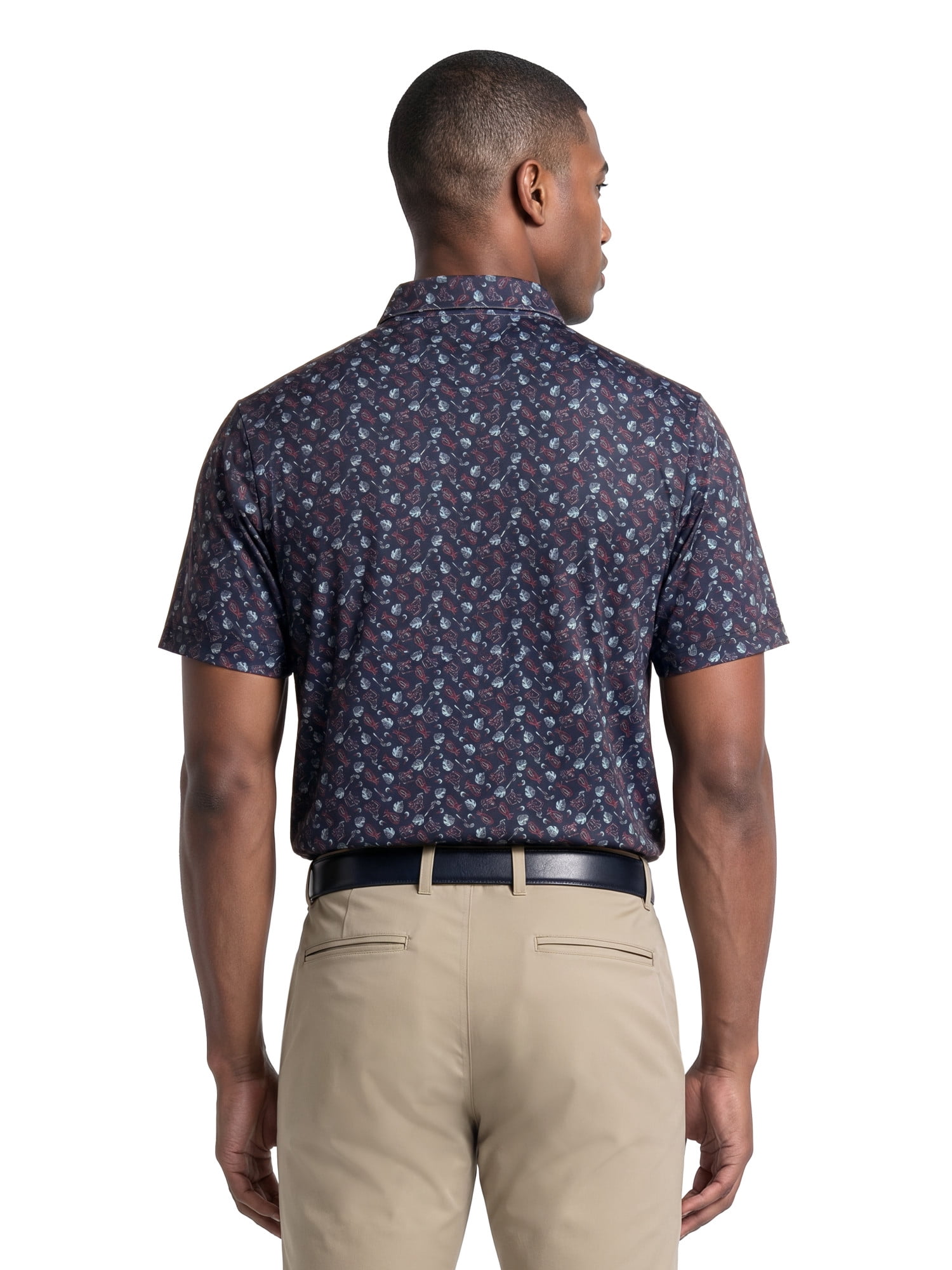 Ben Hogan Performance Men’s & Big Men's All-Over Tossed Print Short Sleeve Golf Polo Shirt, Sizes S-4XLT