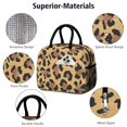 thumbnail image 4 of Insulated Lunch Bag for Women, Floral Print Oxford Fabric Lunch Box, Leakproof Thermal Cooler Tote for Work, School & Picnic, Leopard Animal Print, 4 of 5