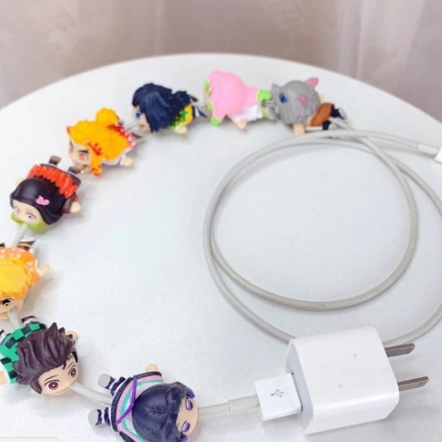 Protectores de alambre de anime, lindos dibujos animados muerde cable dibujos animados muerde protector de cable masticadores protector de cable ultra sensible