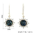 thumbnail image 2 of Fiaya Women Trendy Sunflower Earrings, 1Pairs Personality Romantic Crystal Zircon Sunflower Earrings, Shiny Long Tassel Ear Drop for Women Girlfriend Wife Sister, 2 of 5