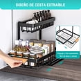 thumbnail image 2 of Organizador Debajo del Fregadero de 2 Niveles, Prueba de Óxido Organizadores de Gabinetes Deslizantes en Forma de L, Organizador de Fregadero Multiusos para Cajón de Cocina y Baño, 2 Pack, 2 of 8