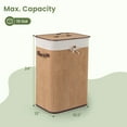 thumbnail image 3 of Goplus Rectangle Bamboo Hamper Laundry Basket Washing Cloth Bin Lid Bamboo, 3 of 10