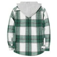 thumbnail image 4 of ZyeKqe Boys Girls Clothes Kids Casual Flannel Plaid Hoodies Jackets Spring Fall Button down Long Sleeve Shakets, 4 of 8