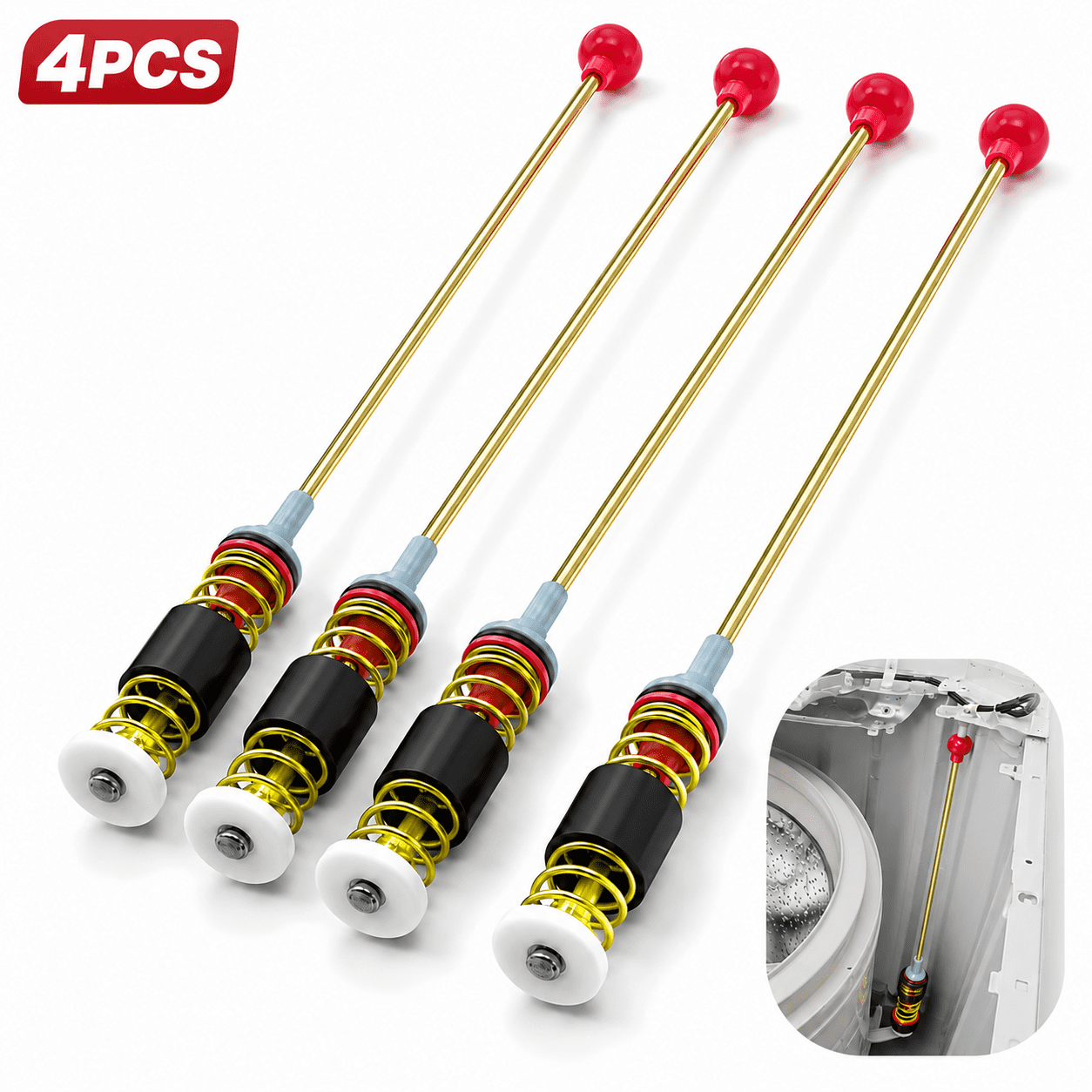 Emlimny 4 Pcs Washer Suspension Rod Replaces compatible For Samsung DC97-16350U DC97-16350T for WA50R5200AW/US, WA50R5400AV/US WA50R5400AW/US Reduce Vibration & Noise