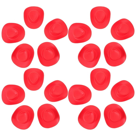 OUNONA 20 Pcs Hat Toys Mini Hats Miniature Small Decoration Red