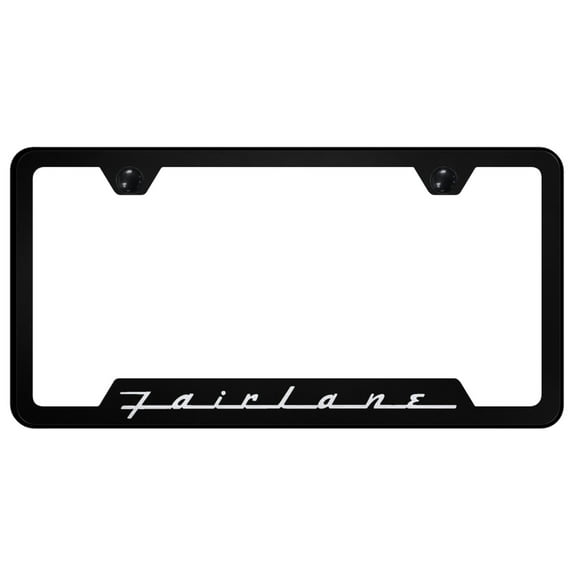 Ford Fairlane Laser Etched Logo Cut-Out License Plate Frame (Black)