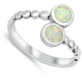 thumbnail image 4 of CHOOSE YOUR COLOR Modern Circle Wrap Ring .925 Sterling Silver Band White CZ Female Size 8, 4 of 4