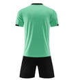 thumbnail image 6 of BRGZLK Kids Boys 2 Piece Sport Outfits Summer 2026 Print Breathable Comfortable Relaxed V-Neck Short Sleeve Soccer Jersey and Shorts Tracksuit Green S, 6 of 8