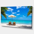 thumbnail image 3 of Design Art - Turquoise Beach with Chairs, 3 of 4