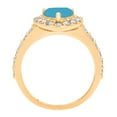thumbnail image 2 of 2.03 ct Heart Cut Simulated Turquoise with Simulated Diamond Halo Accents 14K Yellow Gold Womens Engagement Ring, 2 of 4