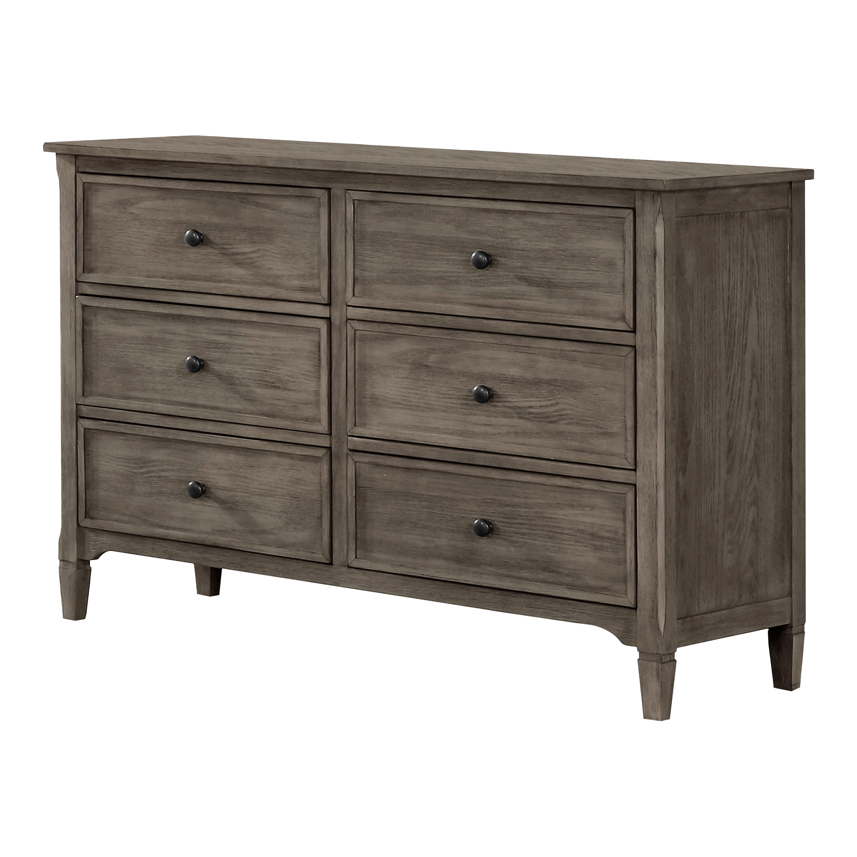 Furniture of America Memora Adult Transitional 6-Drawer Dresser, Wire-Brushed Warm Gray