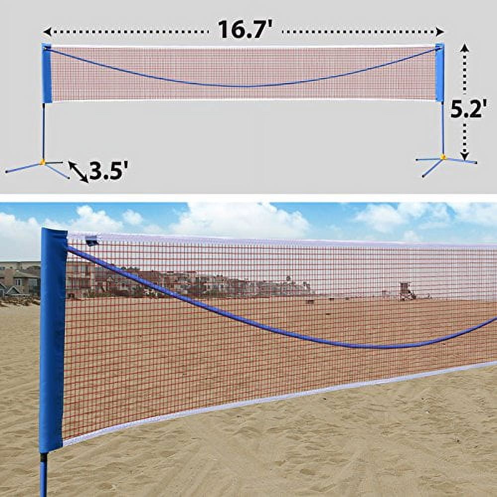 Sunrise Umbrella Outdoor Portable Volleyball Badminton Net, with Stand 16.7'