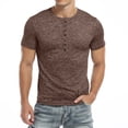 thumbnail image 5 of HAOMEILI Men's Casual Stretchy Slim Fit Short Sleeve Henley Shirt, 5 of 6