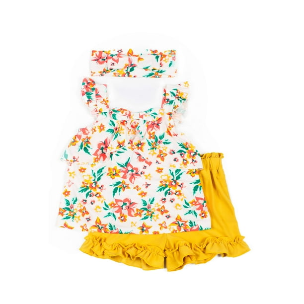 Little Lass Baby Girls & Toddler Girl Floral Tank Top, Shorts