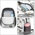 thumbnail image 4 of Cat Head and Glasses White Pattern 17" School Backpacks for Teens,Waterproof Oxford Fabric,S-Shape Padded Straps for School,Travel,Hiking,Camping, 4 of 6