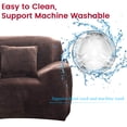thumbnail image 3 of CJC Sofa Cover Plush Stretch 1 2 3 4 Seater Sofa Slipcover Chair Loveseat Couch Cover Furniture Protector Cover with 1 Pillowcase (4 Seater, Brown), 3 of 9