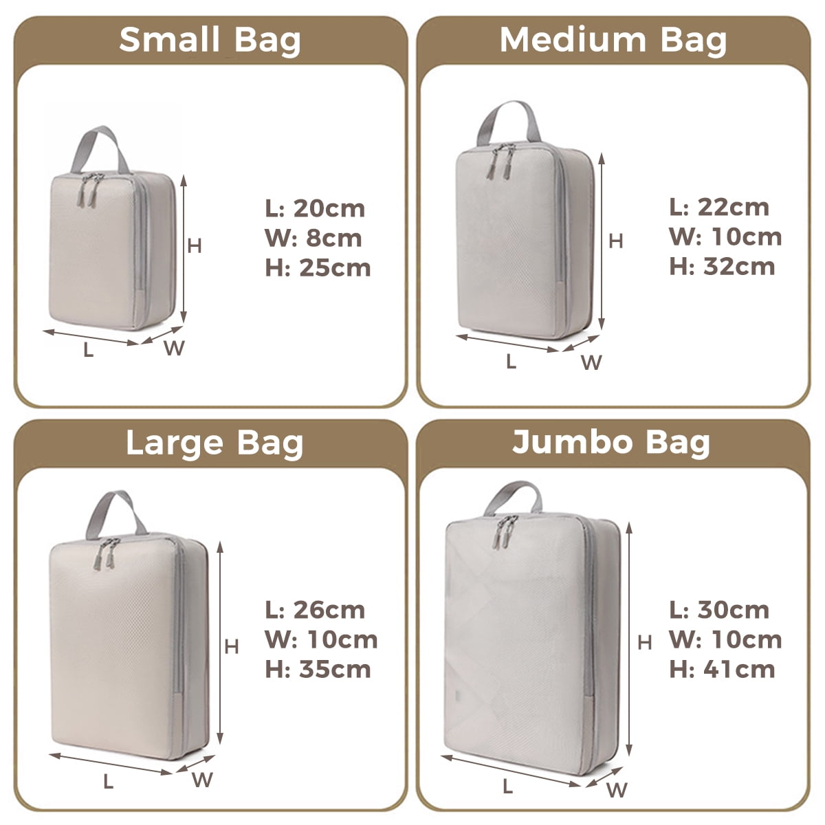 AUXDIQ 4 PCS Compression Packing Cubes Travel Luggage Organizer Bags Set Packing Organizers Compression Suitcase Bag Travel Essential Bag