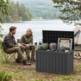 thumbnail image 3 of Decksplore 50 Gallon Resin Deck Box, Waterproof Lockable Outdoor Storage Box for Backyard Patio Garage, Black, 3 of 9