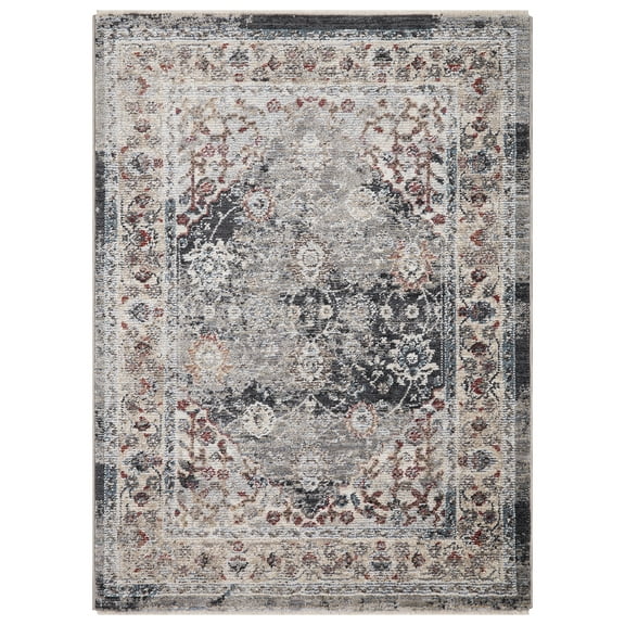 Royalty Gray 8 ft. x 11 ft. Traditional Area Rug