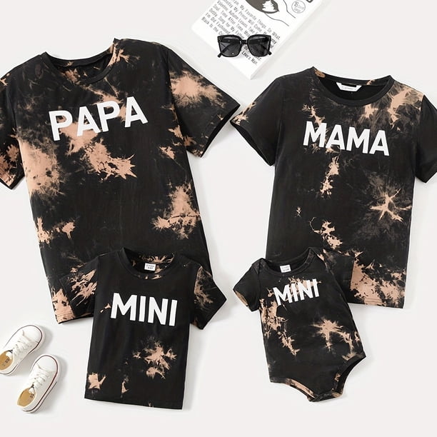 Camiseta De Manga Corta A Juego Con La Familia Y Estampado De Letras En Toda La Prenda, Mameluco, Papá Y Yo, Ropa A Juego Para Bebés, Mamá, Papá, Niñas Y Niños