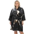 thumbnail image 1 of GFDYREE Women's Plus Size Satin Robes Plus Size Silky Kimonos Robes Sleepwear,Short, 1 of 6
