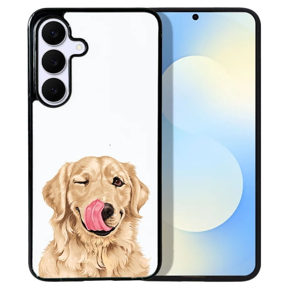 WIRESTER Shockproof Soft Rubber Cover Case for Samsung Galaxy S25 FE 5G 6.7" 2025, Winking Golden Retriever Dog