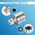 thumbnail image 2 of Impact Socket Adapter 3/8" Female to 1/4" Male Square Drive Reducer Standard SAE Converter Impact Driver Ratchet Wrench Breaker Bar Conversion, Silver, 2 of 6
