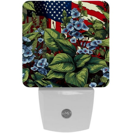 

American flag plant LED Square Night Lights - Modern Design Energy Efficient Indoor Lighting for Bedrooms Bathrooms and Hallways - 200 Characters