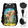 thumbnail image 3 of Vsdgher Cozy Cartoon Backyard Print Travel Laptop Backpack, Laptops Backpack with USB Charging Port, Water Resistant Computer Bag Gift for Men & Women, 3 of 7